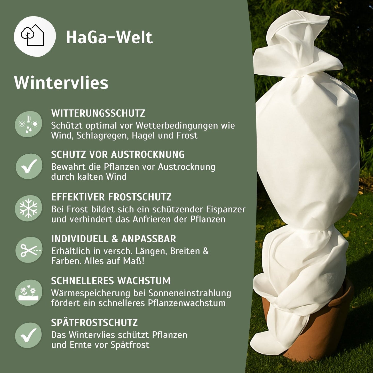 Wintervlies 80g/m² Kälteschutzvlies Pflanzenschutz